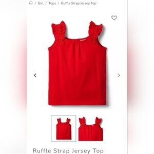 JANIE AND JACK  RUFFLE STRAP JERSEY TOP. FUNNY VALENTINE. SIZE 3.